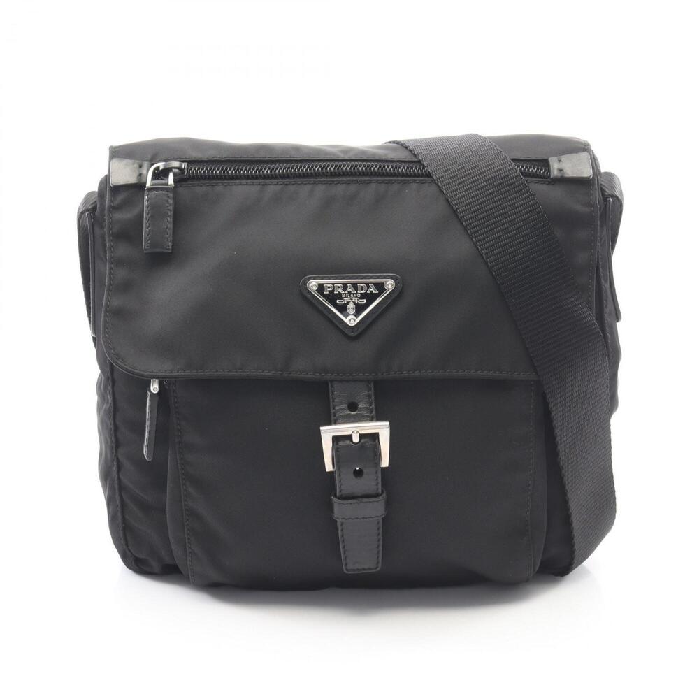 Prada VELA SPORT Shoulder Bag/Handbag, Nylon and Leather, Women's, Black (BT8...